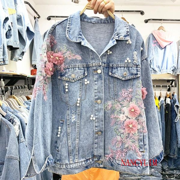 women's jackets 2021 autumn dress korean embroidered nail beads three-dimensional flower hole jeans jacket loose denim coat, Black;brown
women's jackets 2021 autumn dress korean embroidered nail beads three-dimensional flower hole jeans jacket loose denim coat, Black;brown