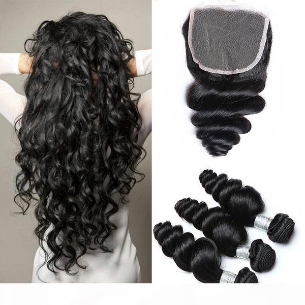 brazilian loose wave hair weaves 3 bundles with closure middle 3 part double weft human hair extensions dyeable human hair weave, Black
brazilian loose wave hair weaves 3 bundles with closure middle 3 part double weft human hair extensions dyeable human hair weave, Black