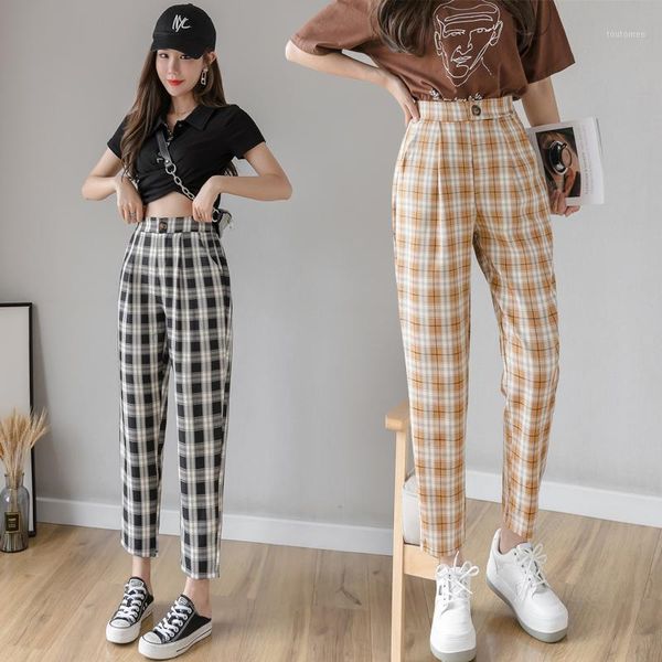 women plaid pants 2020 spring new high waist vintage plaid harem pants casual female pantolone ankle-length female trousers1, Black;white
women plaid pants 2020 spring new high waist vintage plaid harem pants casual female pantolone ankle-length female trousers1, Black;white