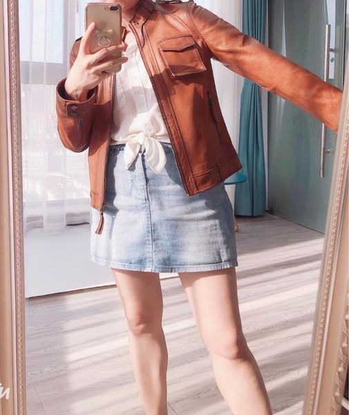 women jacket sashuang motorcycle style soft leather adjustable body proportions native sheep leather women's jacket, Black;brown
women jacket sashuang motorcycle style soft leather adjustable body proportions native sheep leather women's jacket, Black;brown