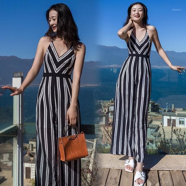 pengpious backless v-neck chiffon jumpsuit large size legs striped chiffon fashion lady jumpsuit summer1, Black;white
pengpious backless v-neck chiffon jumpsuit large size legs striped chiffon fashion lady jumpsuit summer1, Black;white