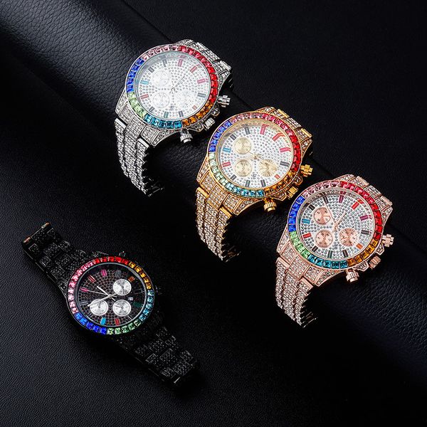 the trendy full of zircon universal quartz hip hop watch is full of colorful multi-dial hip-hop watches, Slivery;brown
the trendy full of zircon universal quartz hip hop watch is full of colorful multi-dial hip-hop watches, Slivery;brown