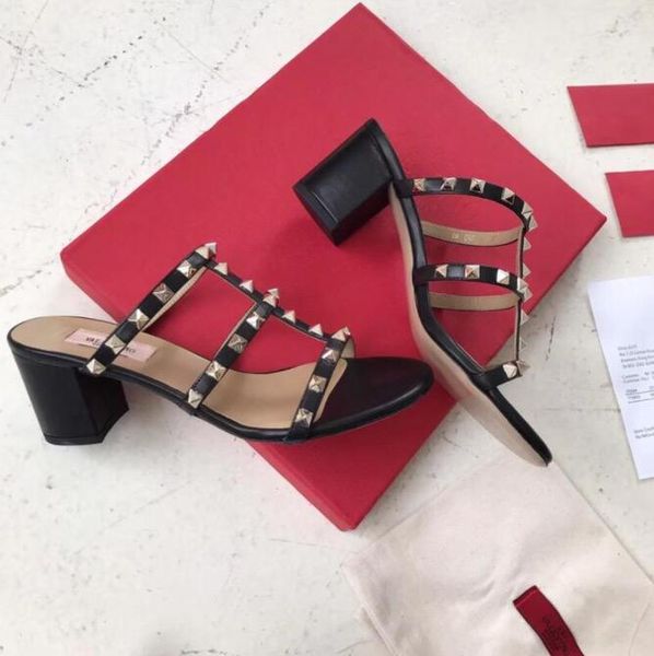 classic designer sandals women half slippers cowhide 100% leather rivet thick heels metal slides woman shoe beach lazy high heeled shoes lar, Black
classic designer sandals women half slippers cowhide 100% leather rivet thick heels metal slides woman shoe beach lazy high heeled shoes lar, Black