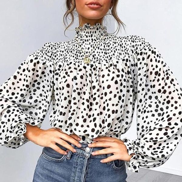 female jumper long sleeve blouse casual turtleneck women blouses fashion dot printed shirt camisas mujer1, White
female jumper long sleeve blouse casual turtleneck women blouses fashion dot printed shirt camisas mujer1, White