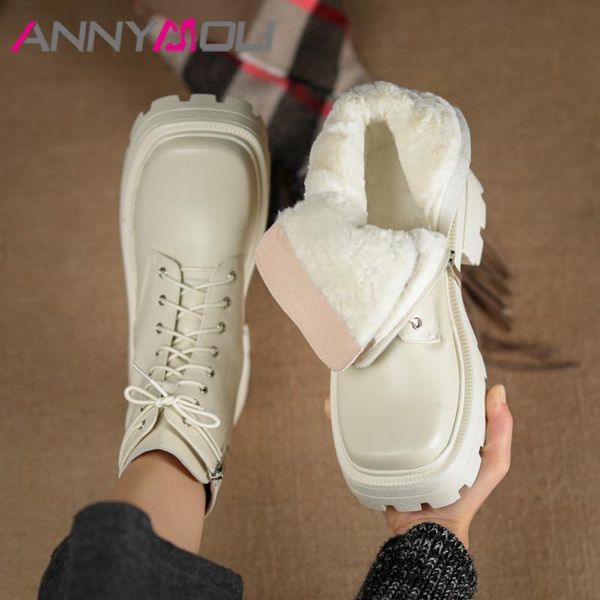 annymoli genuine leather real wool fur snow boots women platform block high heel shoes square toe lace up zipper ankle boots 41, Black
annymoli genuine leather real wool fur snow boots women platform block high heel shoes square toe lace up zipper ankle boots 41, Black