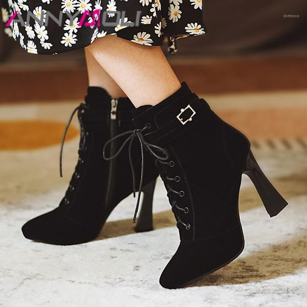 annymol pointed toe woman boots super high heel ankle boots lace up stiletto heel shoes buckle zip short female black 431
annymol pointed toe woman boots super high heel ankle boots lace up stiletto heel shoes buckle zip short female black 431
