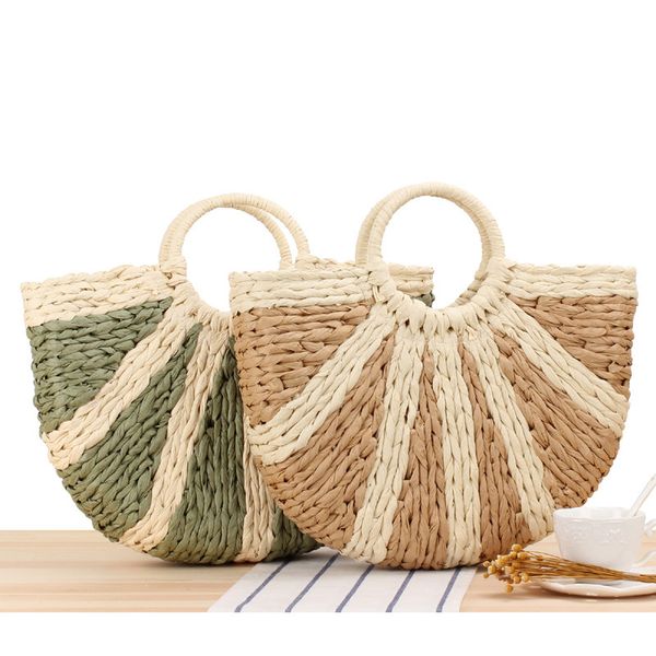 casual rattan half moon women handbags wicker woven striped hand bag summer beach straw bag large capacity tote big basket purse c1023
casual rattan half moon women handbags wicker woven striped hand bag summer beach straw bag large capacity tote big basket purse c1023