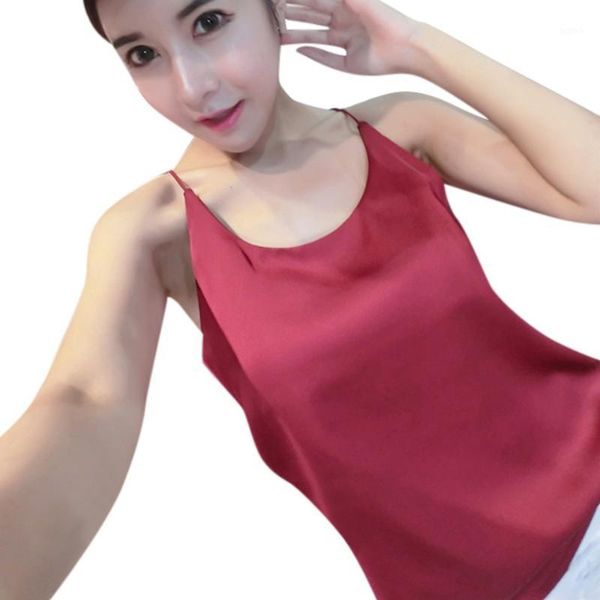 wholesale- summer silk women strappy tank camisole sleeveless casual smooth bottoming vest 1, White
wholesale- summer silk women strappy tank camisole sleeveless casual smooth bottoming vest 1, White