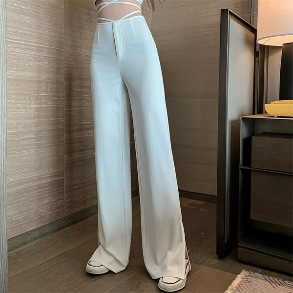 high street casual solid wide leg pants women autumn fashion office ladies loose bottoms slim soft pants femme mujer side split, Black;white
high street casual solid wide leg pants women autumn fashion office ladies loose bottoms slim soft pants femme mujer side split, Black;white