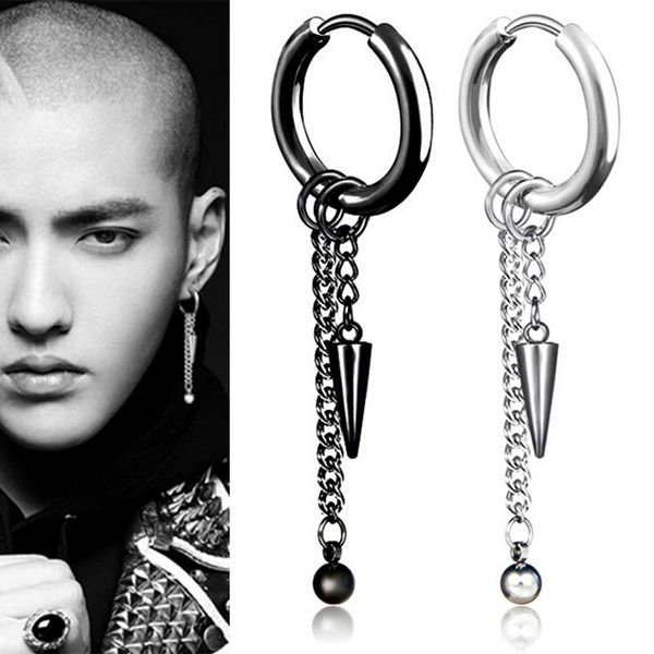 dangle & chandelier 1pcs personality black hollow triangle punk earring mens fashion without piercing ear clip cone tassel long drop earring, Silver
dangle & chandelier 1pcs personality black hollow triangle punk earring mens fashion without piercing ear clip cone tassel long drop earring, Silver