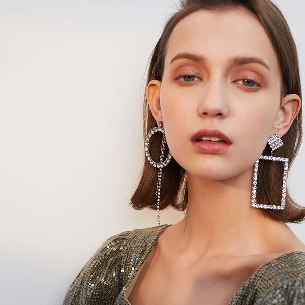 asymmetric long fringed square round earrings women's fashion temperament personality wild geometric earrings earrings cx200707, Silver
asymmetric long fringed square round earrings women's fashion temperament personality wild geometric earrings earrings cx200707, Silver
