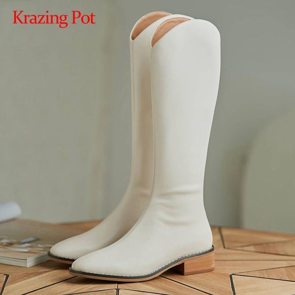 krazing pot 2020 winter new boots split leather french style round toe thick med heel zipper beauty lady knee-high boots l23, Black
krazing pot 2020 winter new boots split leather french style round toe thick med heel zipper beauty lady knee-high boots l23, Black