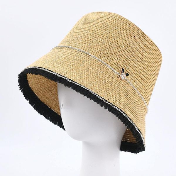wide brim hats elegant womens papper straw bucket hat fashion fisherman cap white ribbon summer sun holiday ladies beach, Blue;gray
wide brim hats elegant womens papper straw bucket hat fashion fisherman cap white ribbon summer sun holiday ladies beach, Blue;gray