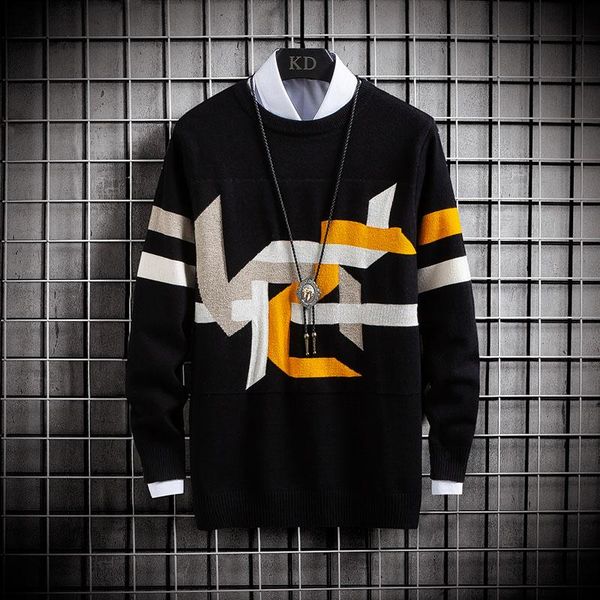 men's sweaters round neck autumn winter long sleeve pried hip hop male stretch casual kintted pullovers patchwork, White;black
men's sweaters round neck autumn winter long sleeve pried hip hop male stretch casual kintted pullovers patchwork, White;black