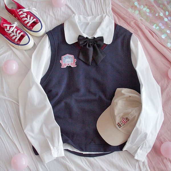 ltbl7 vest familystyle coat soft girl spring and loose autumn student cute short girl jk coat xiaosen uniform cotton vest eswhk, Black
ltbl7 vest familystyle coat soft girl spring and loose autumn student cute short girl jk coat xiaosen uniform cotton vest eswhk, Black