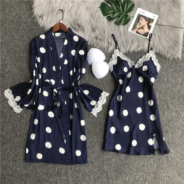 lace gown sets women's robe polka dot female sleepwear lovely bathrobe for women cosy nightwear silk satin home clothes1, Black;red
lace gown sets women's robe polka dot female sleepwear lovely bathrobe for women cosy nightwear silk satin home clothes1, Black;red