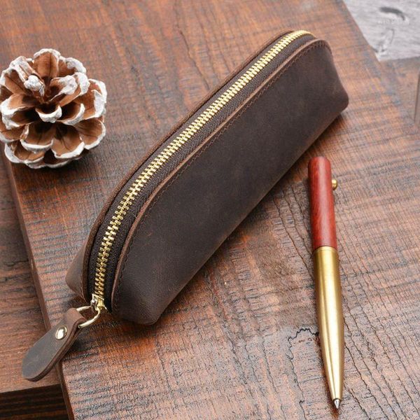pencil bags crazy horse leather bag vintage retro zipper fountain pen makeup brush pouch case school office stationery1
pencil bags crazy horse leather bag vintage retro zipper fountain pen makeup brush pouch case school office stationery1