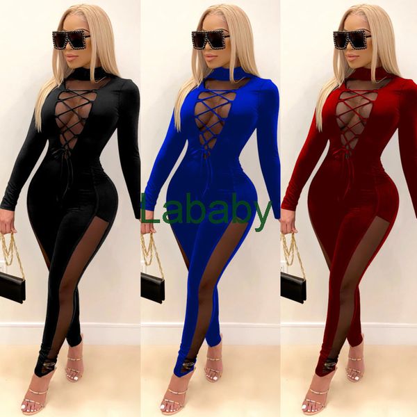 women jumpsuits designer new fashion deep v perspective bodysuit hollow out onesies lady solid color casual tight rompers 2021, Black;white
women jumpsuits designer new fashion deep v perspective bodysuit hollow out onesies lady solid color casual tight rompers 2021, Black;white
