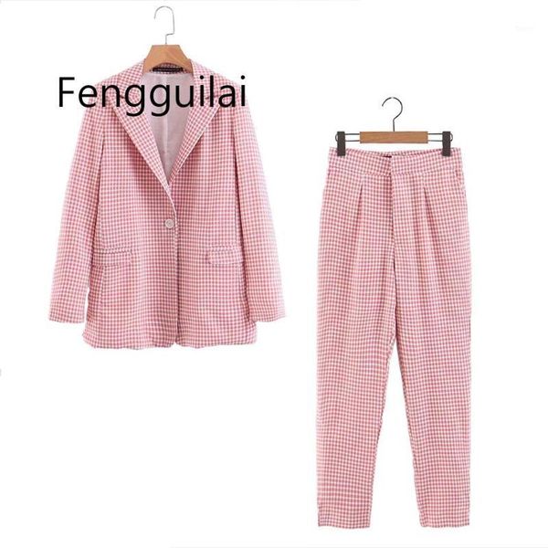 women casual plaid two pieces sets pant suits 2020 spring summer single button blazers coats and pants female pant suits clothes1, White
women casual plaid two pieces sets pant suits 2020 spring summer single button blazers coats and pants female pant suits clothes1, White