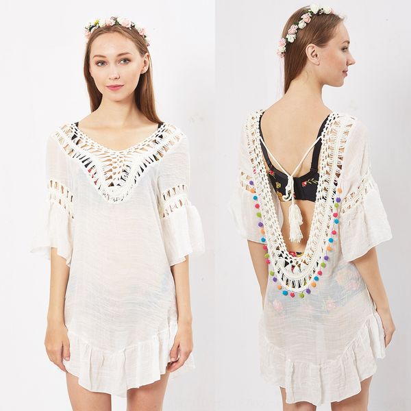 new hollow-out u-shaped backless strap beach bikinishirt bikini bikini hand hook blouse colored ball tassel 271 np12b, Black;gray
new hollow-out u-shaped backless strap beach bikinishirt bikini bikini hand hook blouse colored ball tassel 271 np12b, Black;gray