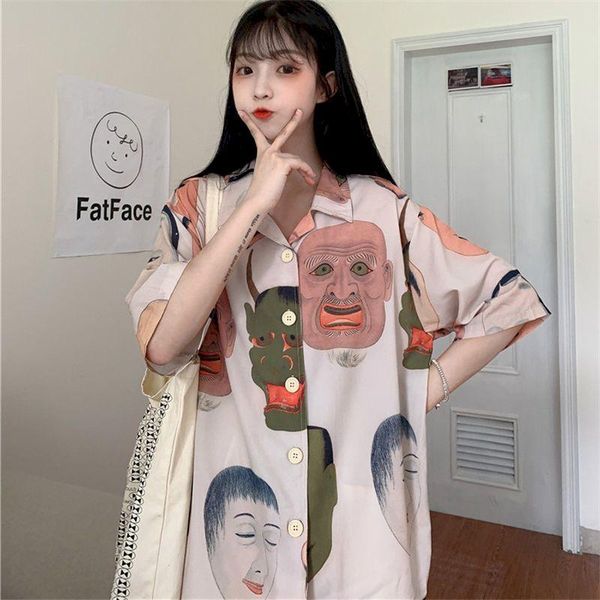 women's blouses & shirts harajuku retro oil painting streetwear women woman clothes vintage summer shirt plus size printed blouse, White
women's blouses & shirts harajuku retro oil painting streetwear women woman clothes vintage summer shirt plus size printed blouse, White