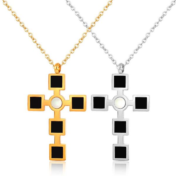 fysara cross pendant necklaces stainless steel balck enamel chain short necklace for women christian prayer jewelry gold color bbyyqq, Black
fysara cross pendant necklaces stainless steel balck enamel chain short necklace for women christian prayer jewelry gold color bbyyqq, Black