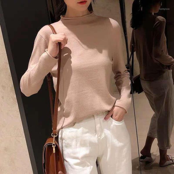 casual half turtleneck sweater women bottoming autumn winter new knitted pullover loose thin sweater long sleeve jumper, White;black
casual half turtleneck sweater women bottoming autumn winter new knitted pullover loose thin sweater long sleeve jumper, White;black
