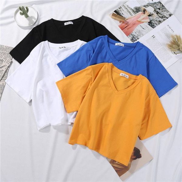 cotton v neck solid color female t shirt casual high waist tee slim basic tees summer streetwear white women tshirt1
cotton v neck solid color female t shirt casual high waist tee slim basic tees summer streetwear white women tshirt1