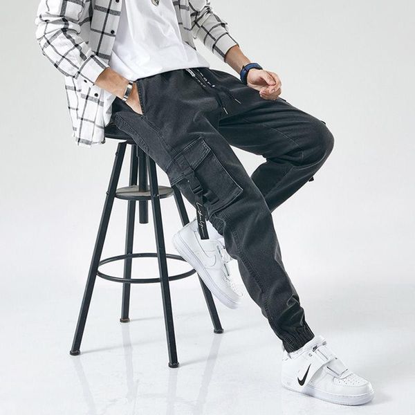 men's jeans autumn /winter cargo pants loose tappered trousers harem male ankle length plus size men, Blue
men's jeans autumn /winter cargo pants loose tappered trousers harem male ankle length plus size men, Blue