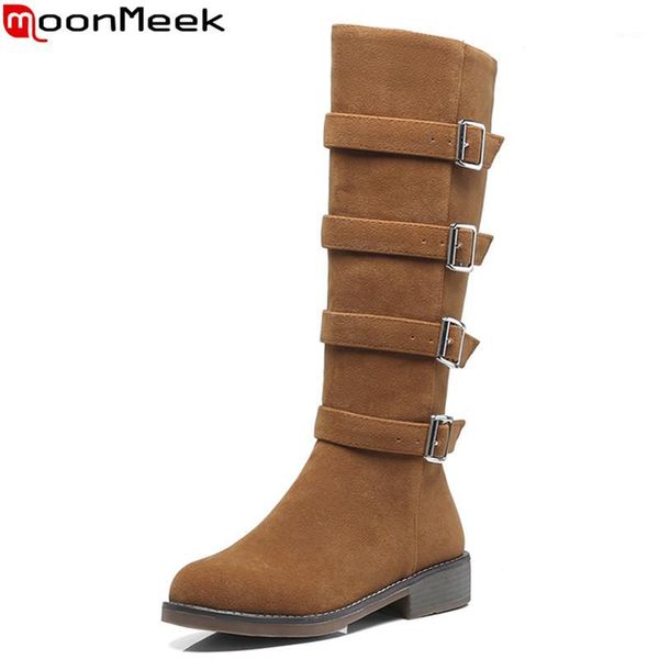 boots moonmeek 2021 winter fashion women black buckle flock knee high low heel round toe brown high1
boots moonmeek 2021 winter fashion women black buckle flock knee high low heel round toe brown high1