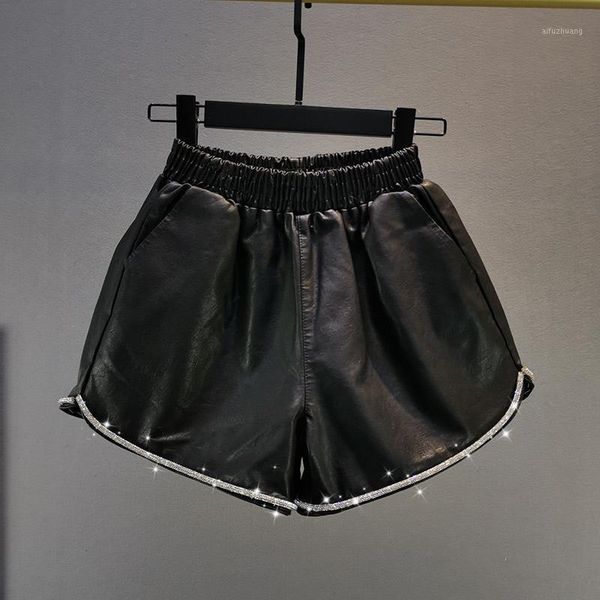 street pu leather shorts women's 2020 autumn and winter new elastic high waist loose diamonds wide-legged shorts girls lady, White;black
street pu leather shorts women's 2020 autumn and winter new elastic high waist loose diamonds wide-legged shorts girls lady, White;black