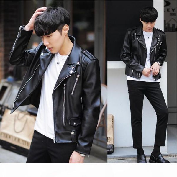 new fashion pu leather jacket spring men black solid mens coats trend slim fit youth motorcycle jacket, Black;brown
new fashion pu leather jacket spring men black solid mens coats trend slim fit youth motorcycle jacket, Black;brown