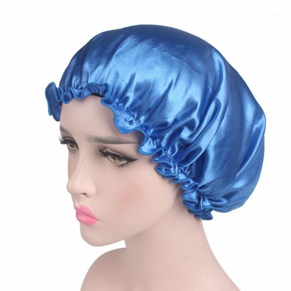 new 58cm elastic shower cap fashion women satin night sleep cap shower caps hair bonnet hat silk head cover wide elastic band1
new 58cm elastic shower cap fashion women satin night sleep cap shower caps hair bonnet hat silk head cover wide elastic band1