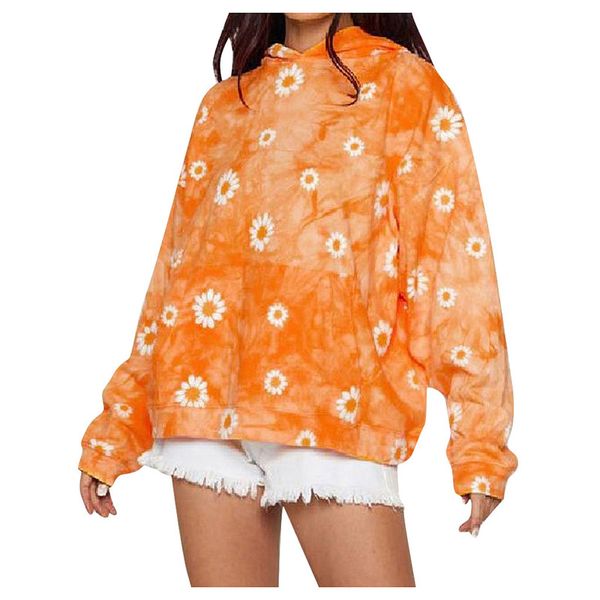 women ladies print hooded sweatshirt loose blouse color oversize long sleeve kg-662, Black
women ladies print hooded sweatshirt loose blouse color oversize long sleeve kg-662, Black