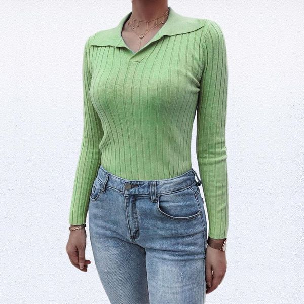 knitted long sleeve ribbed sweater women fall clothing 2020 solid turn-down collar slim jumper basic tees knitwear pullover1, White;black
knitted long sleeve ribbed sweater women fall clothing 2020 solid turn-down collar slim jumper basic tees knitwear pullover1, White;black