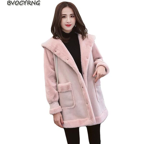 women's wool & blends thick lambswool jacket women 2021 autumn winter medium long warm parkas coat female large size imitation suede ou, Black
women's wool & blends thick lambswool jacket women 2021 autumn winter medium long warm parkas coat female large size imitation suede ou, Black