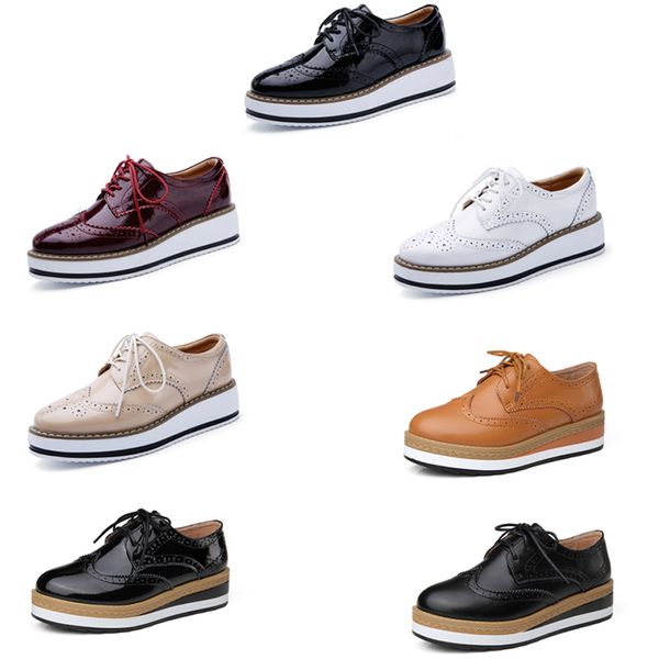flats autumn women platform eofk woman brogue spring derby leather lace up classic bullock footwear female oxford shoes lady, Black;red
flats autumn women platform eofk woman brogue spring derby leather lace up classic bullock footwear female oxford shoes lady, Black;red