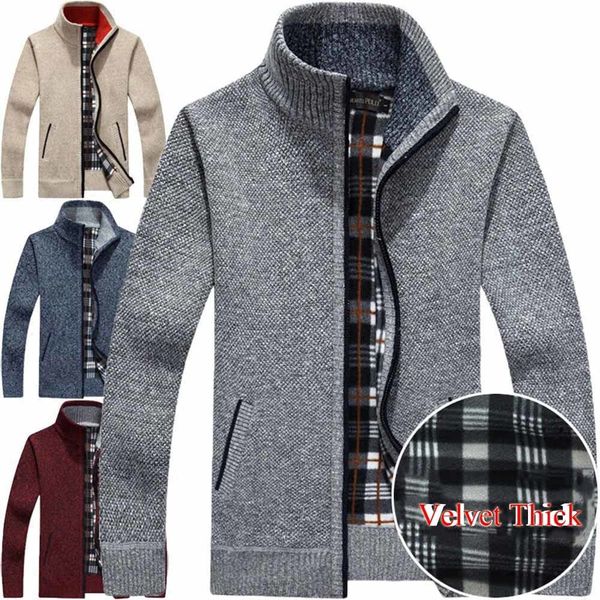 faliza men's sweaters coat new autumn winter warm thick cardigan long sleeve fleece clothing full zip male causal knitwear xy111 201119, White;black
faliza men's sweaters coat new autumn winter warm thick cardigan long sleeve fleece clothing full zip male causal knitwear xy111 201119, White;black