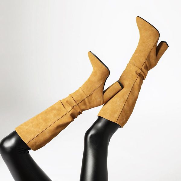 boots arden furtado 2021 winnter fashion women's shoes mature yellow suede slip on elegant chunky heels knee high 41 42, Black
boots arden furtado 2021 winnter fashion women's shoes mature yellow suede slip on elegant chunky heels knee high 41 42, Black