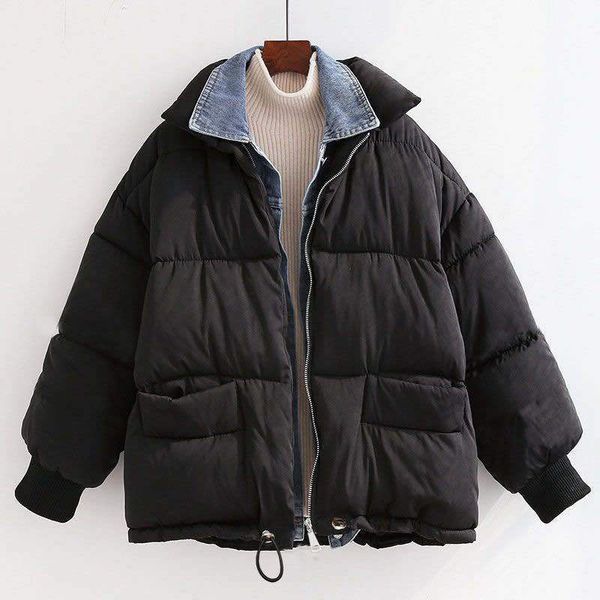 2021 new women size denim winter sew woman's warm coat down cotton parka mujer thicken female jacket gim5, Black
2021 new women size denim winter sew woman's warm coat down cotton parka mujer thicken female jacket gim5, Black