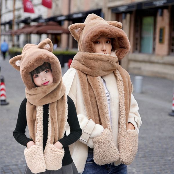 new thicken warm women scarf glove three in one cute plush double layer three-piece faux fox fur girl bomber hat winter
new thicken warm women scarf glove three in one cute plush double layer three-piece faux fox fur girl bomber hat winter