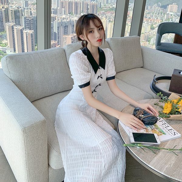 french court 2020 summer new butterfly fashion women's dress with bow stitching high waistline dress bvome, Black;gray
french court 2020 summer new butterfly fashion women's dress with bow stitching high waistline dress bvome, Black;gray