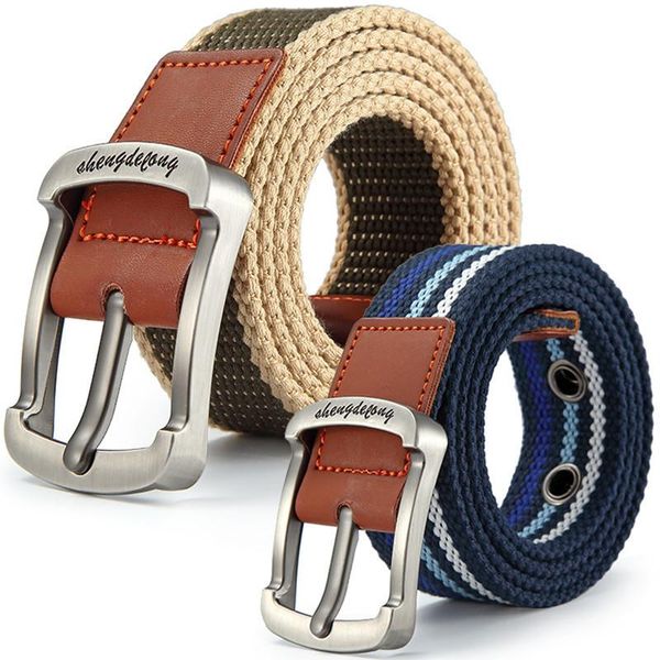 canvas belt metal buckle men women pin buckle stripe belt casual trousers army outdoor belts for man 2020, Black;brown
canvas belt metal buckle men women pin buckle stripe belt casual trousers army outdoor belts for man 2020, Black;brown