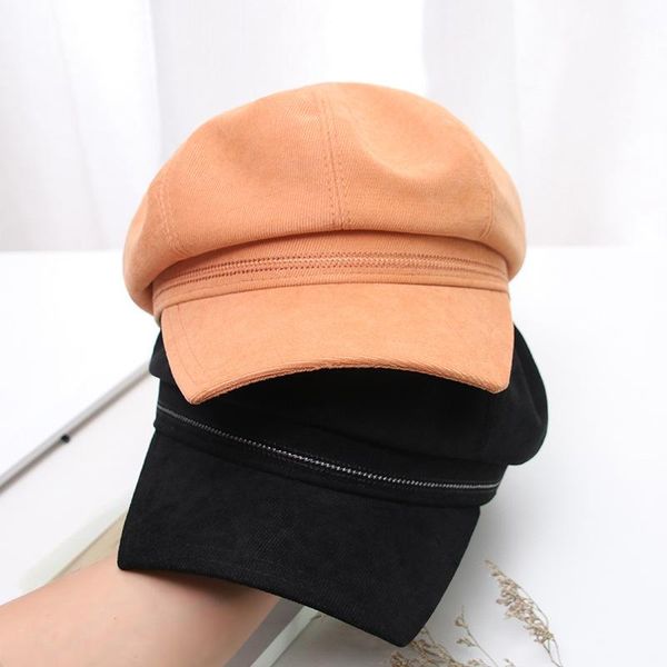 stingy brim hats cotton solid beret casual painter hat peaked octagonal women and girl 19, Blue;gray
stingy brim hats cotton solid beret casual painter hat peaked octagonal women and girl 19, Blue;gray