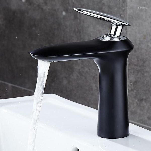 bathroom sink faucets chrome & black solid brass faucet cold water tap deck mounted install single handle mixer tap1
bathroom sink faucets chrome & black solid brass faucet cold water tap deck mounted install single handle mixer tap1