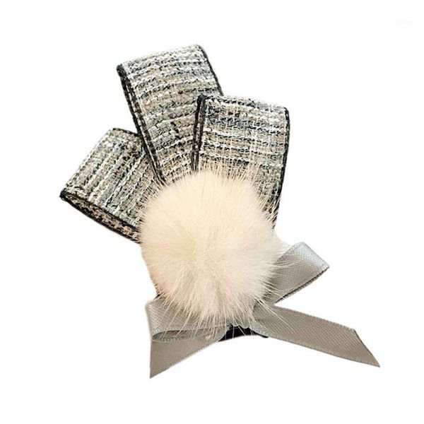women fluffy pompom bow brooch houndstooth plaid ribbon sweater collar lapel pin d08e1, Blue;purple
women fluffy pompom bow brooch houndstooth plaid ribbon sweater collar lapel pin d08e1, Blue;purple