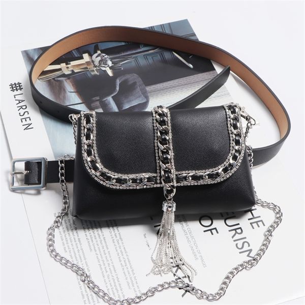 2020 new arrival women belt bag designer tassel shoulder chain black belts fashion club waist pocket cinturon mujer t200427, Black;brown
2020 new arrival women belt bag designer tassel shoulder chain black belts fashion club waist pocket cinturon mujer t200427, Black;brown