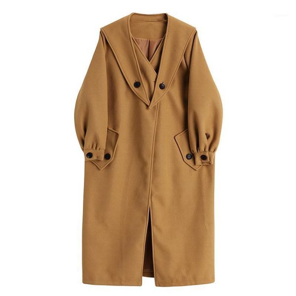 women's jacket oversize woolen korean style new lapel long sleeve loose fit fashion tide autumn winter 20201, Black
women's jacket oversize woolen korean style new lapel long sleeve loose fit fashion tide autumn winter 20201, Black