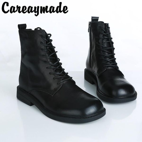 boots careaymade-genuine leather medium tube european beauty waterproof platform round end single half ankle short, Black
boots careaymade-genuine leather medium tube european beauty waterproof platform round end single half ankle short, Black