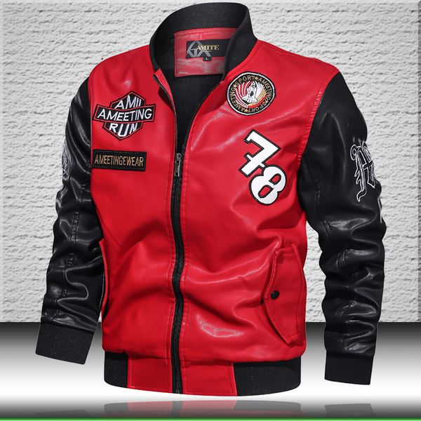 embroidery leather jacket men motorcycle faux leather jacket 2020 new leather men winter fleece bomber coat chaqueta hombre, Black
embroidery leather jacket men motorcycle faux leather jacket 2020 new leather men winter fleece bomber coat chaqueta hombre, Black